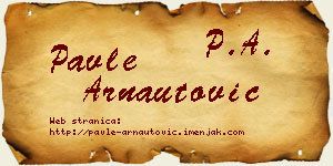 Pavle Arnautović vizit kartica